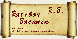 Ratibor Bačanin vizit kartica
